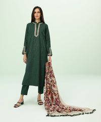 3 Piece - Embroidered Khaddar Suit