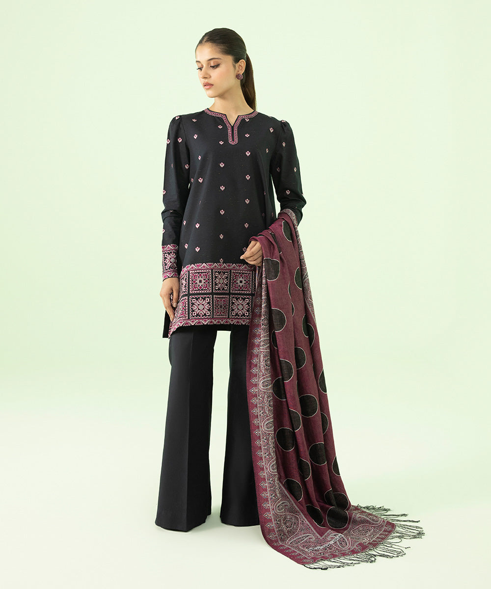 3 Piece - Embroidered Multi Neps Suit