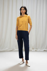 Turn-Up Textured Trousers