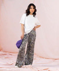 Printed Silky Full Length Trousers