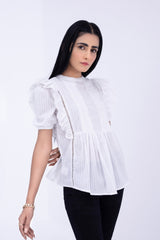 Ruffled Embroidered Top